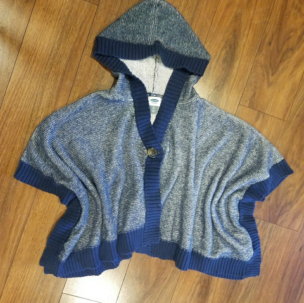 Old Navy Blue Poncho Toddler Girl